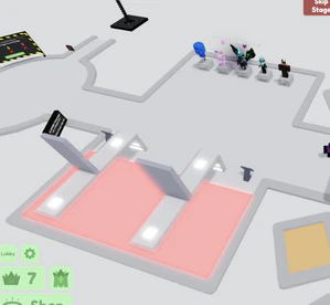 An image of the practice/credits area in Master's Difficulty Chart Obby
